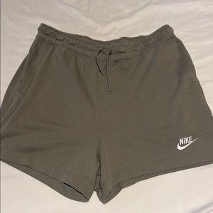 Nike Women's Olive Green Fleece Shorts